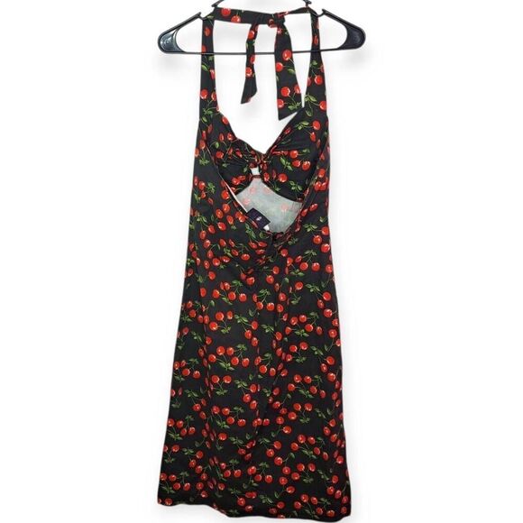 Morbid Threads Women's Vintage 90s Retro Pin Up Halter Dress Cherries size XL - Picture 4 of 8